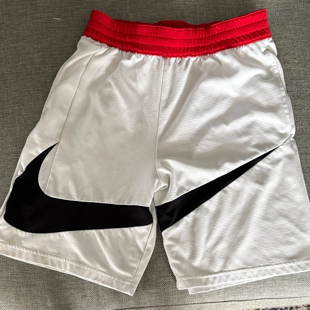 Nike Kids White and Red Shorts
